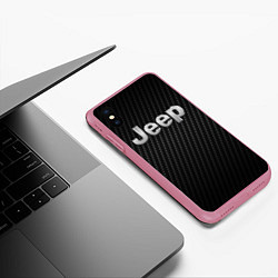 Чехол iPhone XS Max матовый Jeep Z, цвет: 3D-малиновый — фото 2