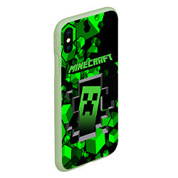 Чехол iPhone XS Max матовый Minecraft, цвет: 3D-салатовый — фото 2