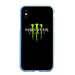 Чехол iPhone XS Max матовый MONSTER ENERGY, цвет: 3D-голубой