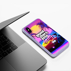 Чехол iPhone XS Max матовый GTA 2020, цвет: 3D-светло-сиреневый — фото 2