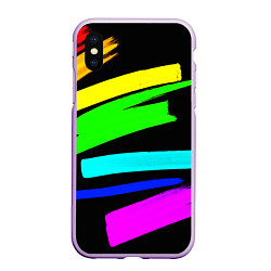 Чехол iPhone XS Max матовый НЕОНОВЫЕ КРАСКИ, цвет: 3D-сиреневый