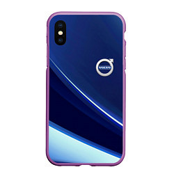 Чехол iPhone XS Max матовый VOLVO, цвет: 3D-фиолетовый