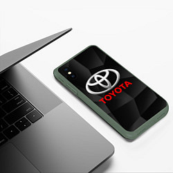 Чехол iPhone XS Max матовый TOYOTA, цвет: 3D-темно-зеленый — фото 2