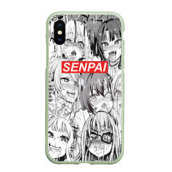 Чехол iPhone XS Max матовый SENPAI, цвет: 3D-салатовый