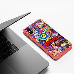 Чехол iPhone XS Max матовый BRAWL STARS NANI, цвет: 3D-красный — фото 2