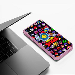 Чехол iPhone XS Max матовый BRAWL STARS NANI, цвет: 3D-розовый — фото 2
