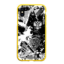 Чехол iPhone XS Max матовый Россия, цвет: 3D-желтый