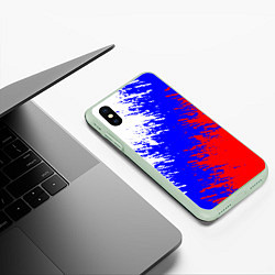 Чехол iPhone XS Max матовый Россия, цвет: 3D-салатовый — фото 2