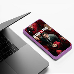 Чехол iPhone XS Max матовый La Casa de Papel Z, цвет: 3D-фиолетовый — фото 2