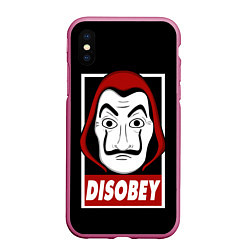 Чехол iPhone XS Max матовый Disobey, цвет: 3D-малиновый
