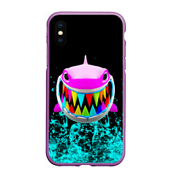 Чехол iPhone XS Max матовый 6IX9INE, цвет: 3D-фиолетовый