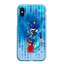 Чехол iPhone XS Max матовый Metal Sonic, цвет: 3D-мятный