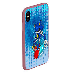 Чехол iPhone XS Max матовый Metal Sonic, цвет: 3D-малиновый — фото 2