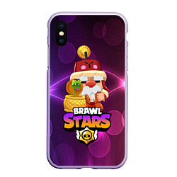 Чехол iPhone XS Max матовый BRAWL STARS GALE, цвет: 3D-светло-сиреневый