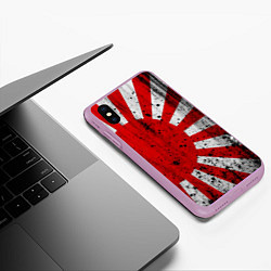 Чехол iPhone XS Max матовый ЯПОНСКИЙ ФЛАГ, цвет: 3D-сиреневый — фото 2