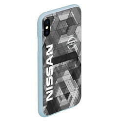Чехол iPhone XS Max матовый NISSAN, цвет: 3D-голубой — фото 2