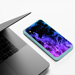 Чехол iPhone XS Max матовый ОГОНЬ НЕОН, цвет: 3D-мятный — фото 2