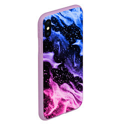 Чехол iPhone XS Max матовый НЕОНОВЫЙ ОГОНЬ, цвет: 3D-сиреневый — фото 2