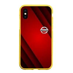 Чехол iPhone XS Max матовый NISSAN, цвет: 3D-желтый