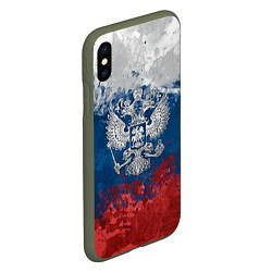 Чехол iPhone XS Max матовый Россия, цвет: 3D-темно-зеленый — фото 2