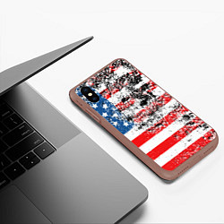 Чехол iPhone XS Max матовый США, цвет: 3D-коричневый — фото 2