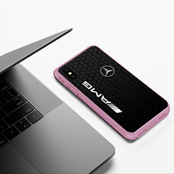 Чехол iPhone XS Max матовый MERCEDES-BENZ AMG, цвет: 3D-розовый — фото 2