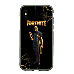 Чехол iPhone XS Max матовый Gold Midas Fortnite 2