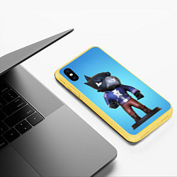 Чехол iPhone XS Max матовый Brawl Stars Crow, цвет: 3D-желтый — фото 2