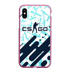 Чехол iPhone XS Max матовый CS GO КС ГО, цвет: 3D-малиновый