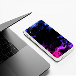 Чехол iPhone XS Max матовый ОГОНЬ НЕОН, цвет: 3D-белый — фото 2