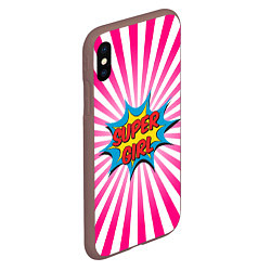 Чехол iPhone XS Max матовый Super Girl, цвет: 3D-коричневый — фото 2