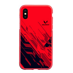 Чехол iPhone XS Max матовый Valorant, цвет: 3D-красный