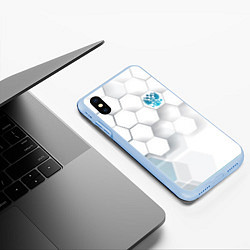 Чехол iPhone XS Max матовый Россия, цвет: 3D-голубой — фото 2
