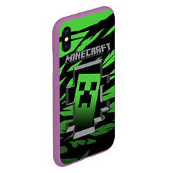 Чехол iPhone XS Max матовый Minecraft, цвет: 3D-фиолетовый — фото 2