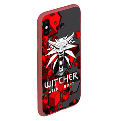 Чехол iPhone XS Max матовый The Witcher, цвет: 3D-красный — фото 2