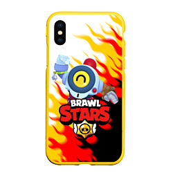 Чехол iPhone XS Max матовый BRAWL STARS NANI, цвет: 3D-желтый