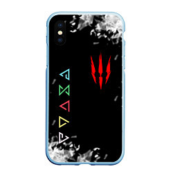 Чехол iPhone XS Max матовый THE WITCHER, цвет: 3D-голубой