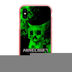 Чехол iPhone XS Max матовый MINECRAFT CAT, цвет: 3D-баблгам