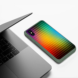 Чехол iPhone XS Max матовый Радужный градиент, цвет: 3D-темно-зеленый — фото 2