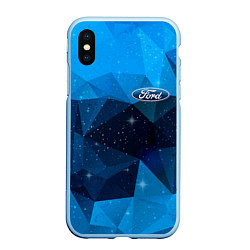 Чехол iPhone XS Max матовый FORD, цвет: 3D-голубой