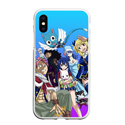 Чехол iPhone XS Max матовый FAIRY TAIL ХВОСТ ФЕИ, цвет: 3D-белый