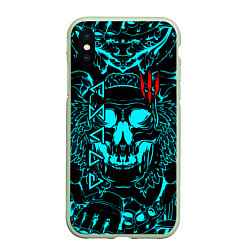 Чехол iPhone XS Max матовый The Witcher, цвет: 3D-салатовый