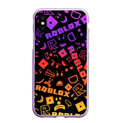 Чехол iPhone XS Max матовый Roblox, цвет: 3D-сиреневый