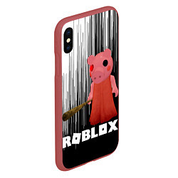 Чехол iPhone XS Max матовый Roblox Piggy, цвет: 3D-красный — фото 2