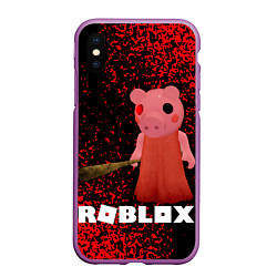 Чехол iPhone XS Max матовый Roblox Piggy, цвет: 3D-фиолетовый