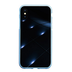 Чехол iPhone XS Max матовый LIGHTING DARK, цвет: 3D-голубой