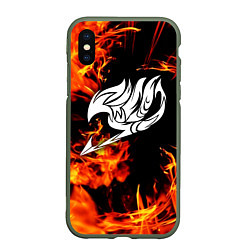 Чехол iPhone XS Max матовый FAIRY TAIL ХВОСТ ФЕИ, цвет: 3D-темно-зеленый