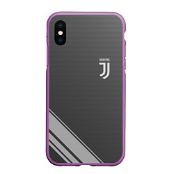 Чехол iPhone XS Max матовый JUVENTUS, цвет: 3D-фиолетовый