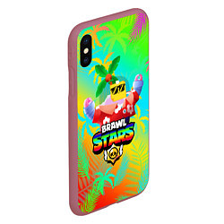 Чехол iPhone XS Max матовый BRAWL STARS SPROUT СПРАУТ, цвет: 3D-малиновый — фото 2