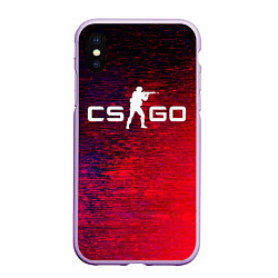 Чехол iPhone XS Max матовый CS GO КС ГО, цвет: 3D-сиреневый